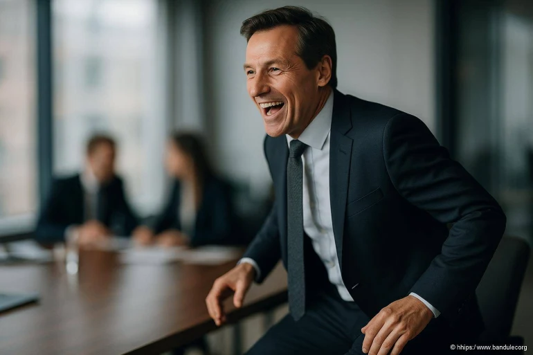Homme d'affaires souriant en réunion