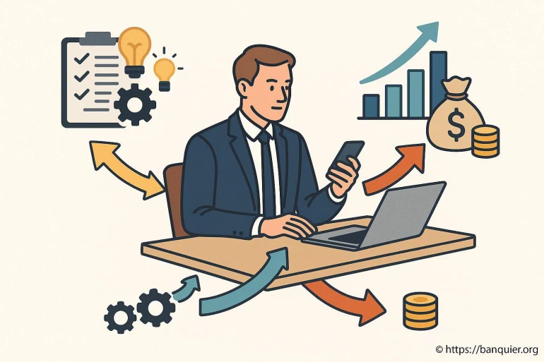 Homme d'affaires travaillant sur ordinateur