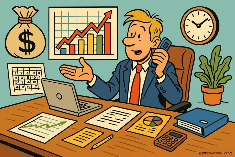 Homme d'affaires au bureau avec graphiques