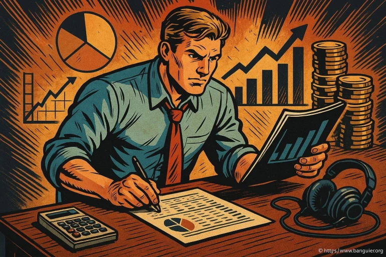 Homme analysant des graphiques financiers