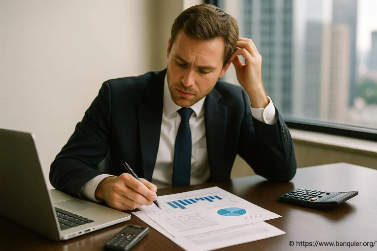 Homme d'affaires analysant des graphiques financiers