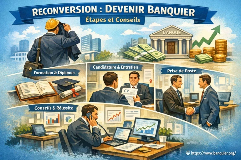 Reconversion devenir banquier : quelles étapes suivre et quels conseils adopter ?