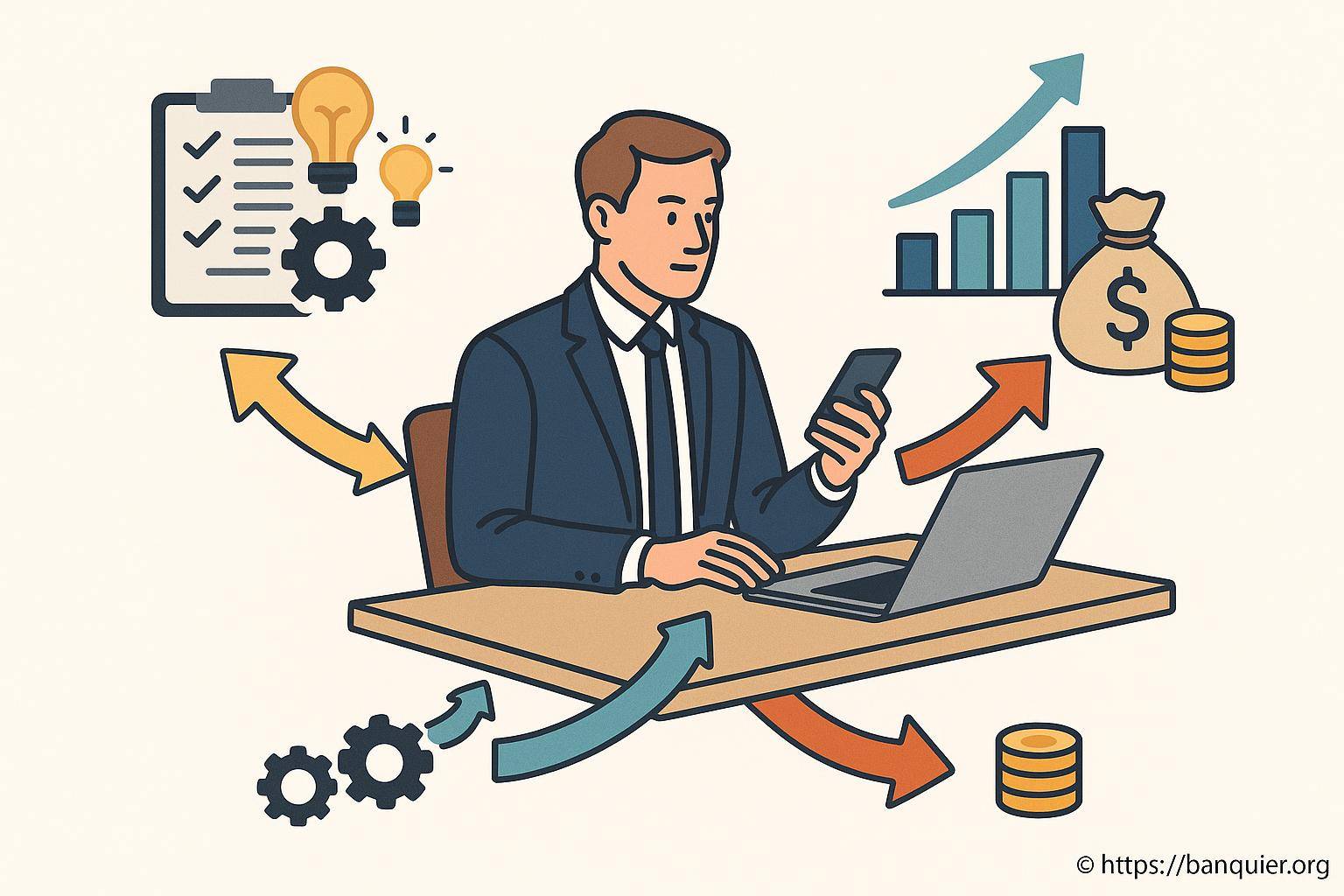 Homme d'affaires travaillant sur ordinateur