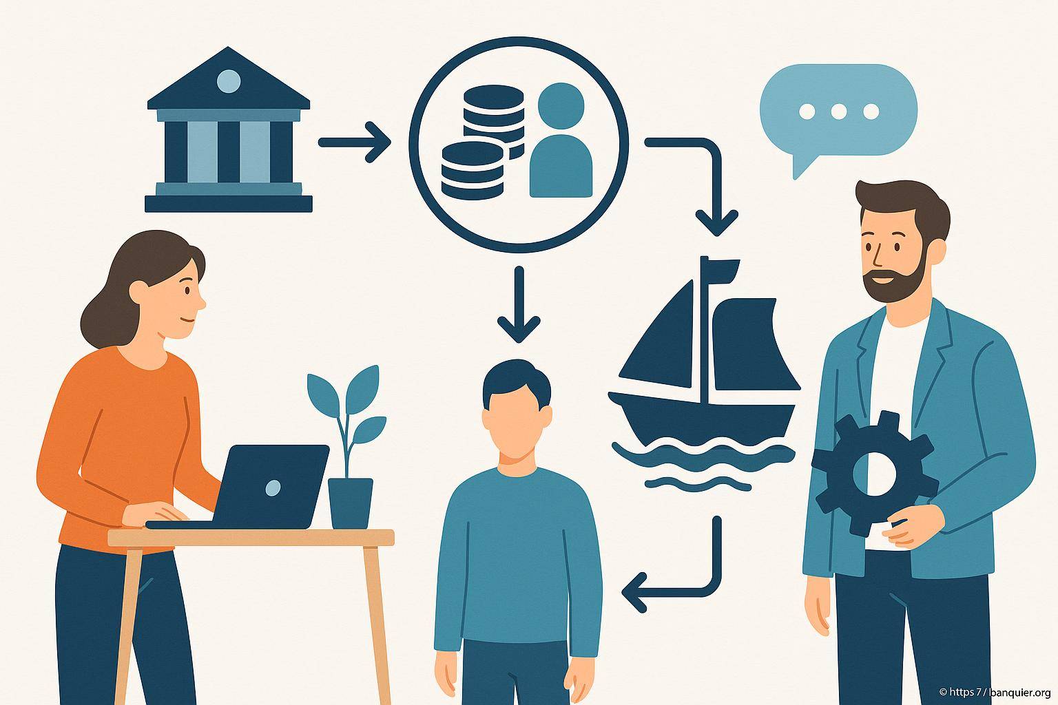 Illustration processus financement projet bateau